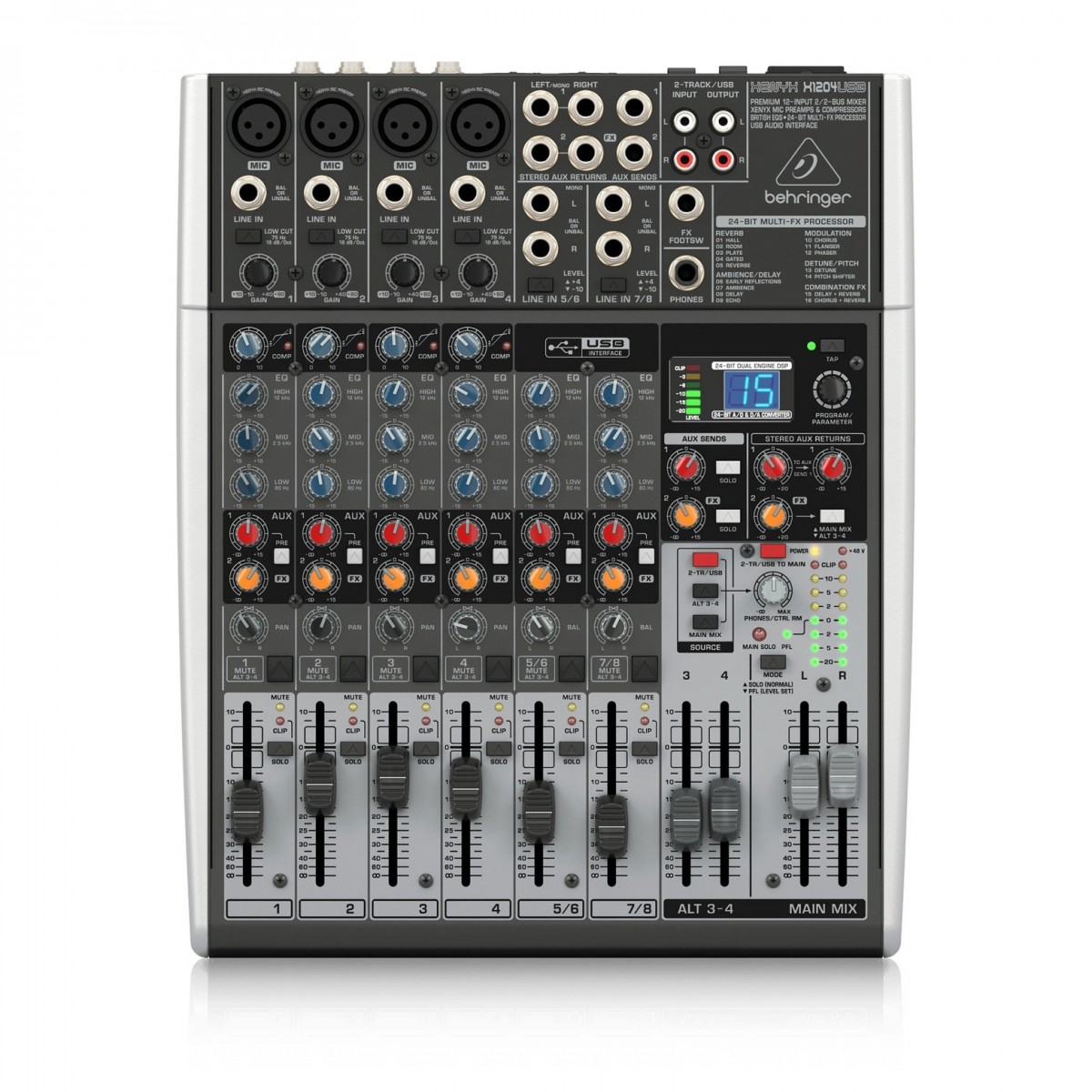 Behringer XENYX X1204USB 8 Channel Analog Mixer Behringer XENYX X1204USB 8 Channel Analog Mixer - Image 1