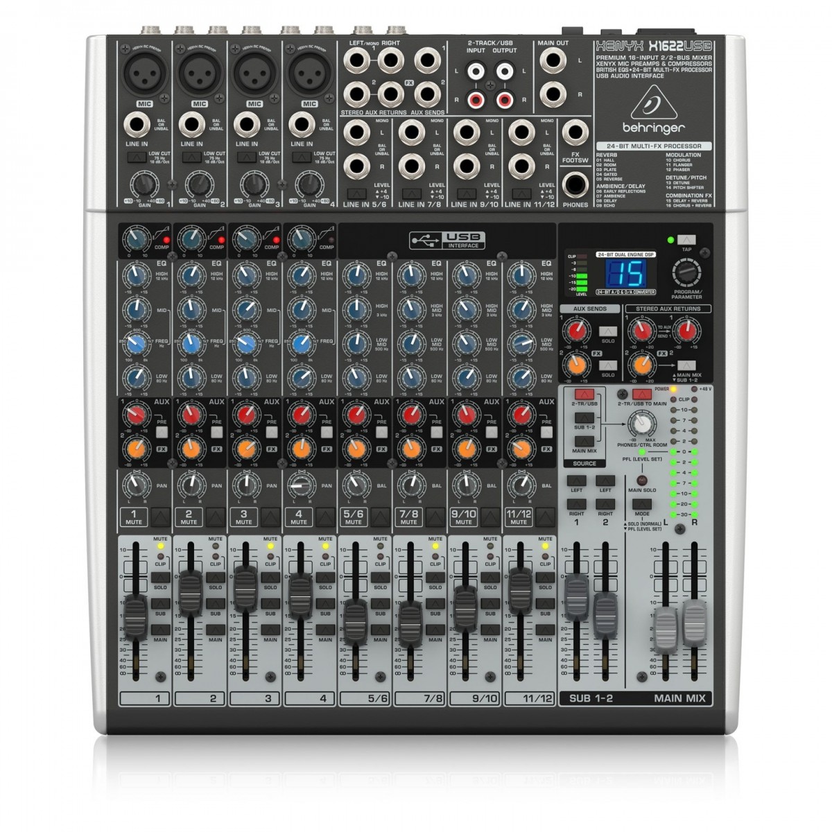 Behringer XENYX X1622USB 12 Channel Analog Mixer Behringer XENYX X1622USB 12 Channel Analog Mixer - Image 1