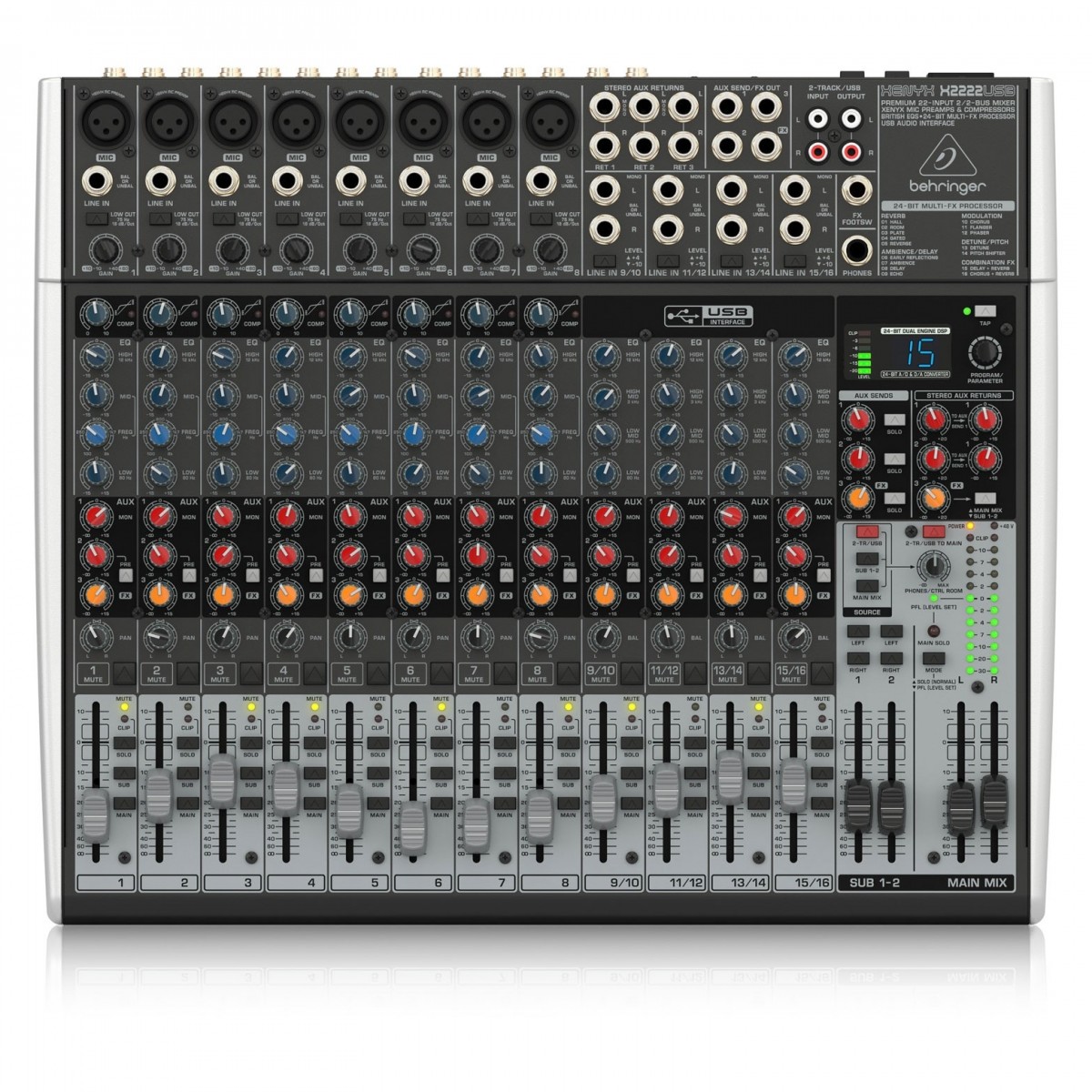 Behringer XENYX X2222USB 22 Channel Analog Mixer Behringer XENYX X2222USB 22 Channel Analog Mixer - Image 1