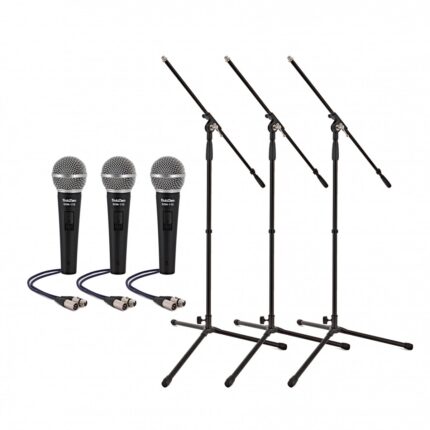 SubZero Dynamic Vocal Microphone with Switch, 3x Stand Pack
